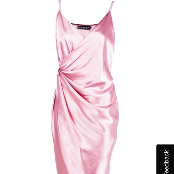 Satin Wrap Strappy Midi Dress - New with Tags - Picture 2 of 5
